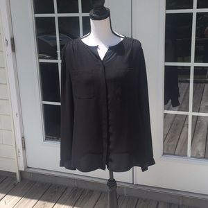 Black Ann Taylor Loft Top